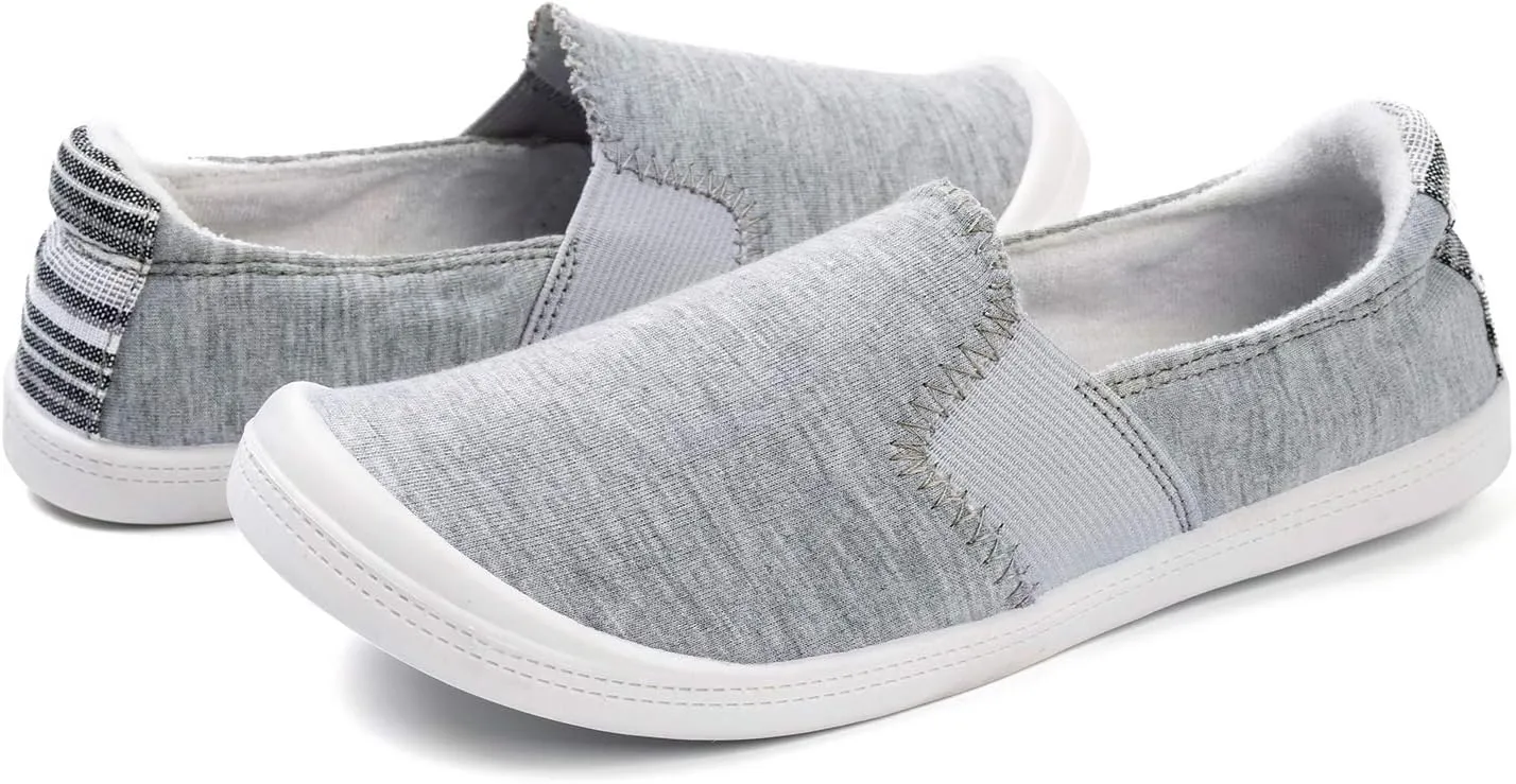 FUNKYMONKEY Shoes for Women, Comfort Low Top Canvas Slip On Sneakers Classic Casual Walking Shoes