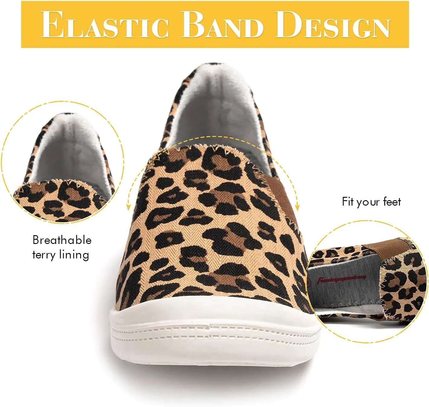 FUNKYMONKEY Shoes for Women, Comfort Low Top Canvas Slip On Sneakers Classic Casual Walking Shoes
