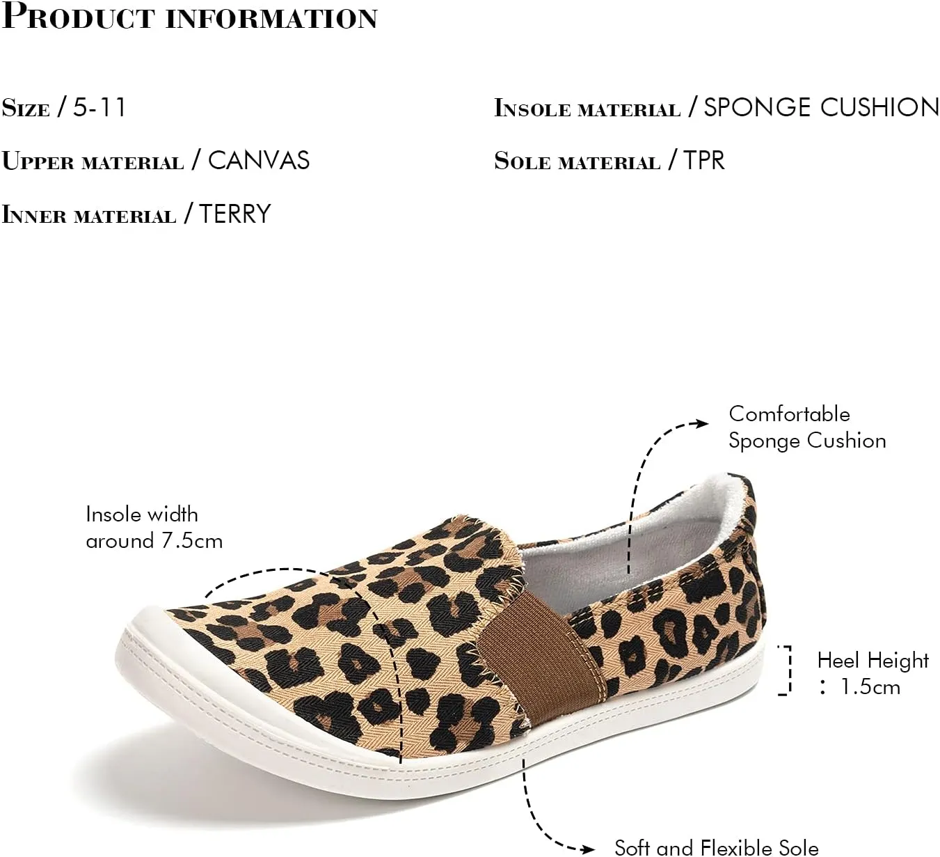 FUNKYMONKEY Shoes for Women, Comfort Low Top Canvas Slip On Sneakers Classic Casual Walking Shoes