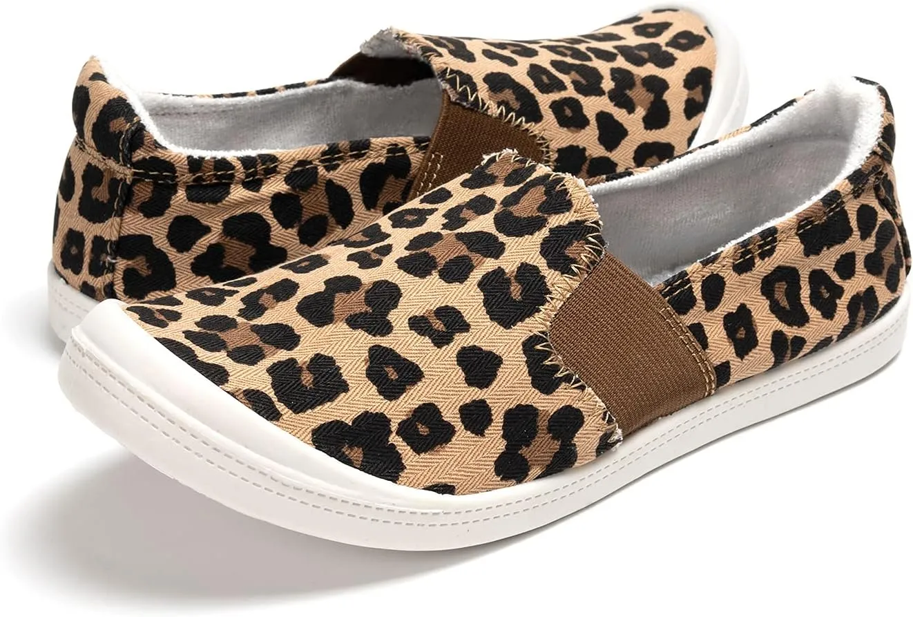 FUNKYMONKEY Shoes for Women, Comfort Low Top Canvas Slip On Sneakers Classic Casual Walking Shoes