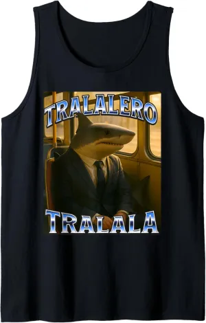 Funny Tralalero Tralala Brainrot Meme Shark With Sneakers Tank Top
