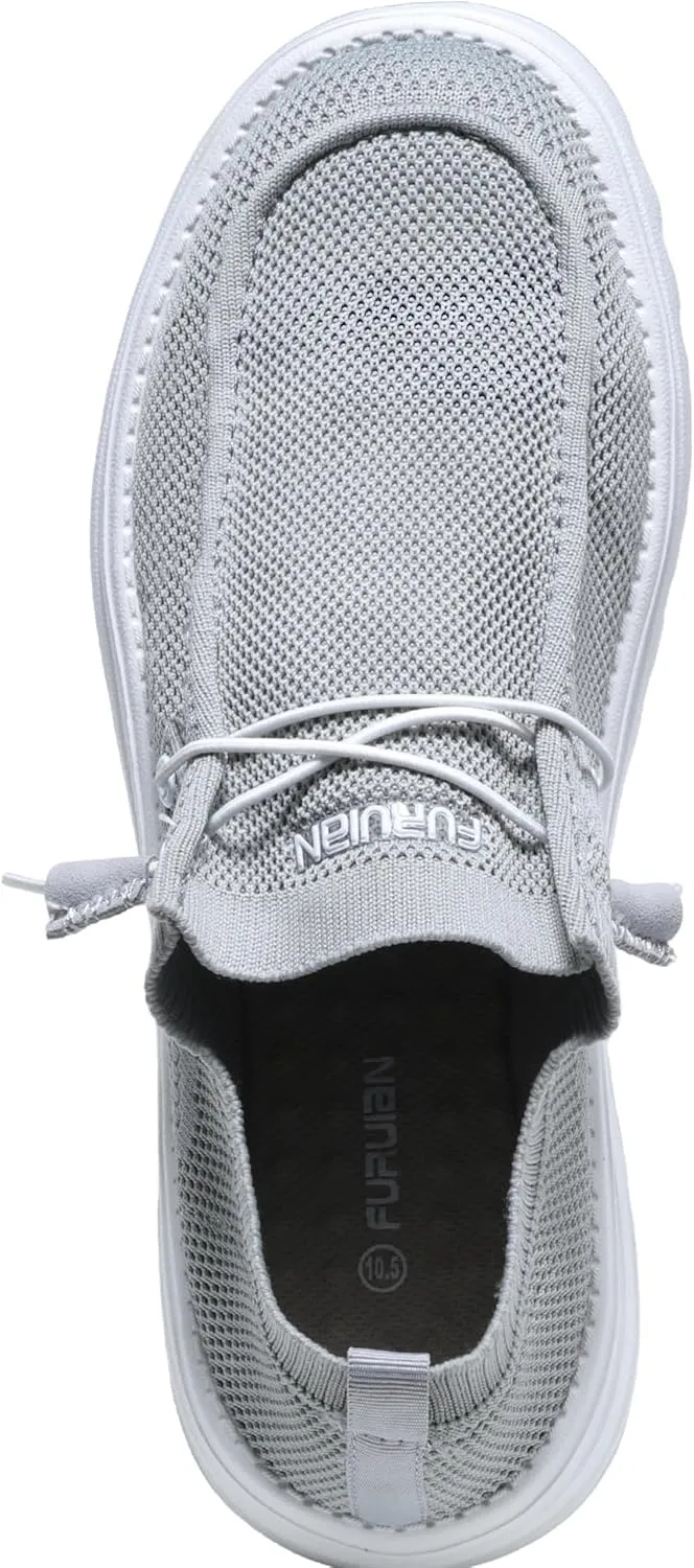 Furuian Comfortable Steel Toe Shoes Men Slip On Walking Sneakers Lightweight Safety Work Shoes