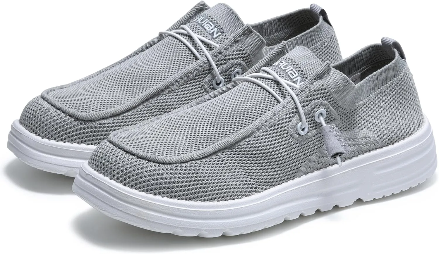 Furuian Comfortable Steel Toe Shoes Men Slip On Walking Sneakers Lightweight Safety Work Shoes