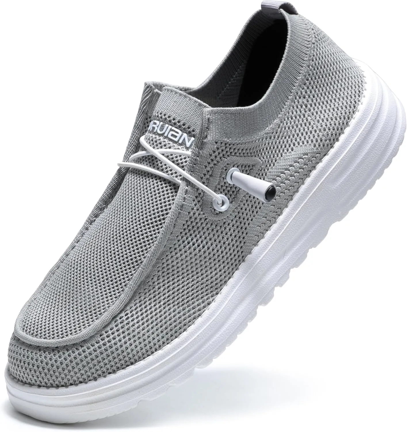 Furuian Comfortable Steel Toe Shoes Men Slip On Walking Sneakers Lightweight Safety Work Shoes