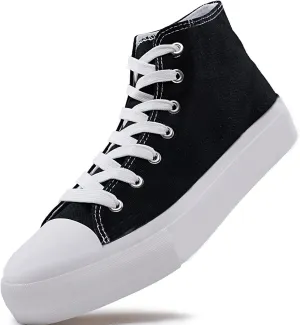 FUUPNN Platform Sneakers Canvas Fashion Lace Up Classic Casual Walking Shoes High Tops Canvas Shoes Casual Tennis Shoes