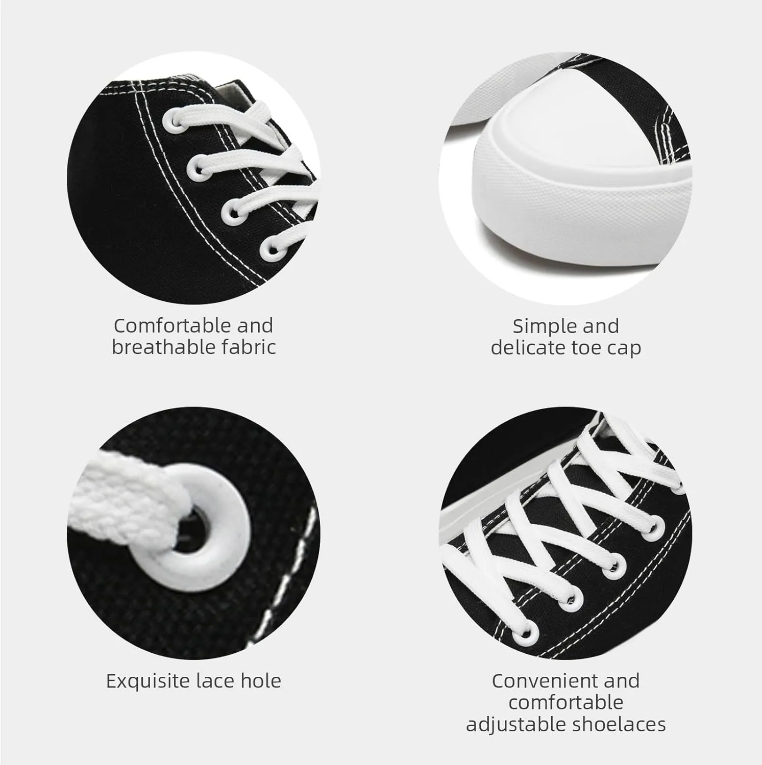 FUUPNN Platform Sneakers Canvas Fashion Lace Up Classic Casual Walking Shoes High Tops Canvas Shoes Casual Tennis Shoes