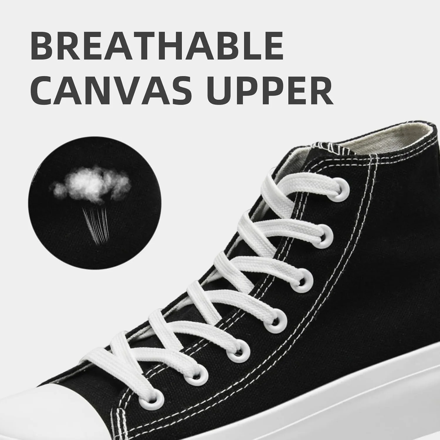 FUUPNN Platform Sneakers Canvas Fashion Lace Up Classic Casual Walking Shoes High Tops Canvas Shoes Casual Tennis Shoes