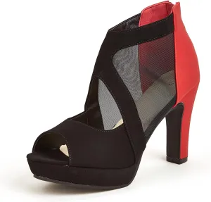 GATUXUS Open Toe Women's Platform Chunky High Heel Sandals Shoes Sexy Heels Strappy Sandals