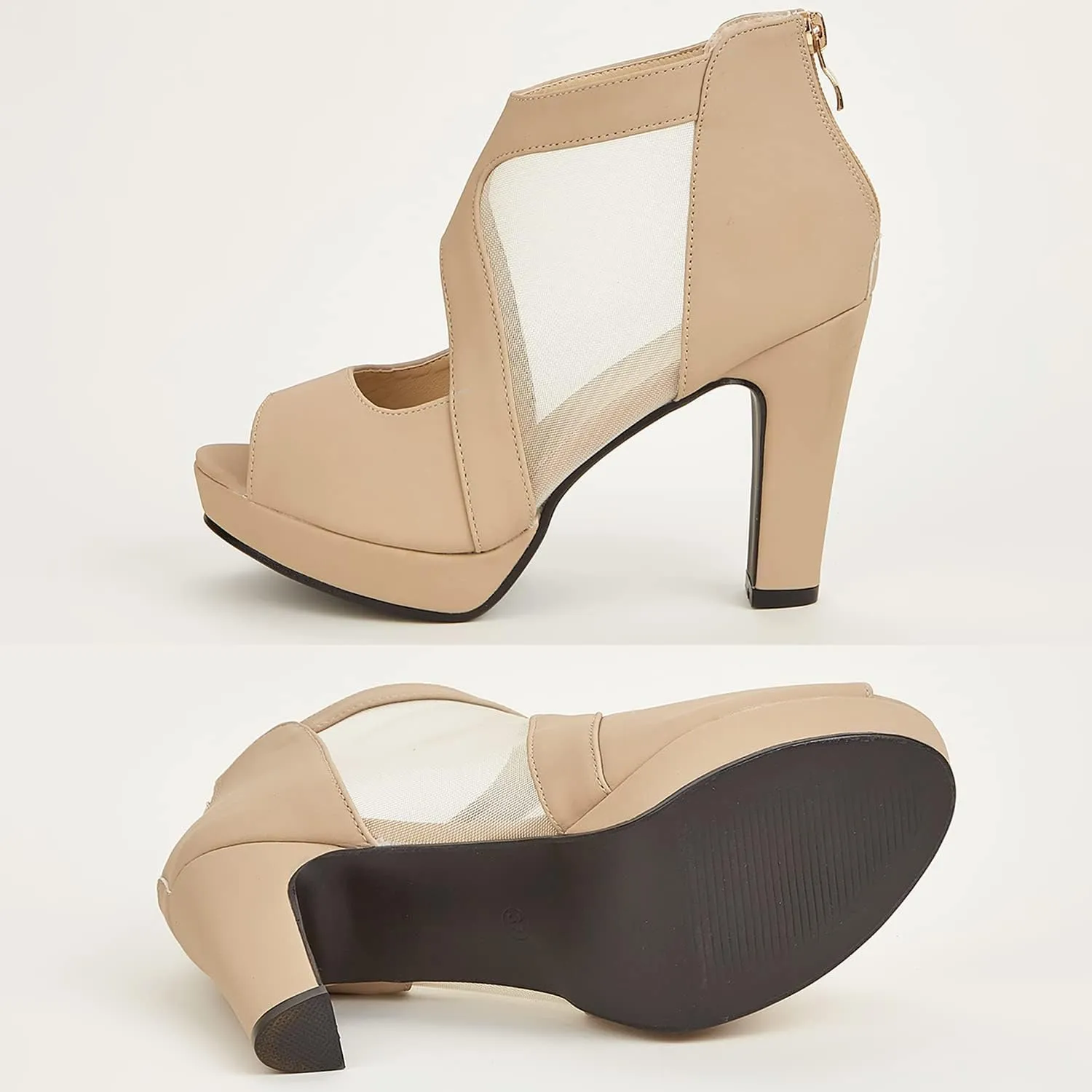 GATUXUS Open Toe Women's Platform Chunky High Heel Sandals Shoes Sexy Heels Strappy Sandals