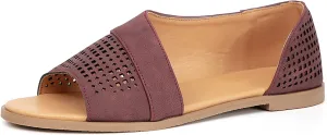 GATUXUS Women's Flats Sandals Open Toe Side Cutout Slip On Casual Slides Flat Shoes