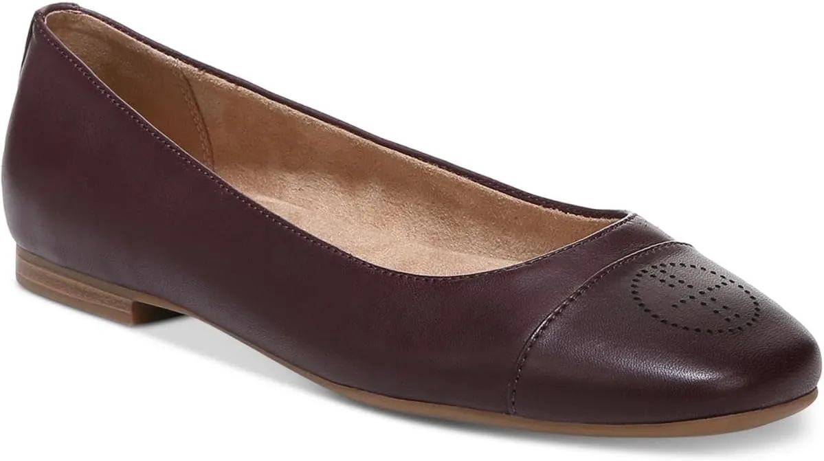 Giani Bernini Womens Aerinn Leather Ballet Flats Red 7.5 Medium (B,M)