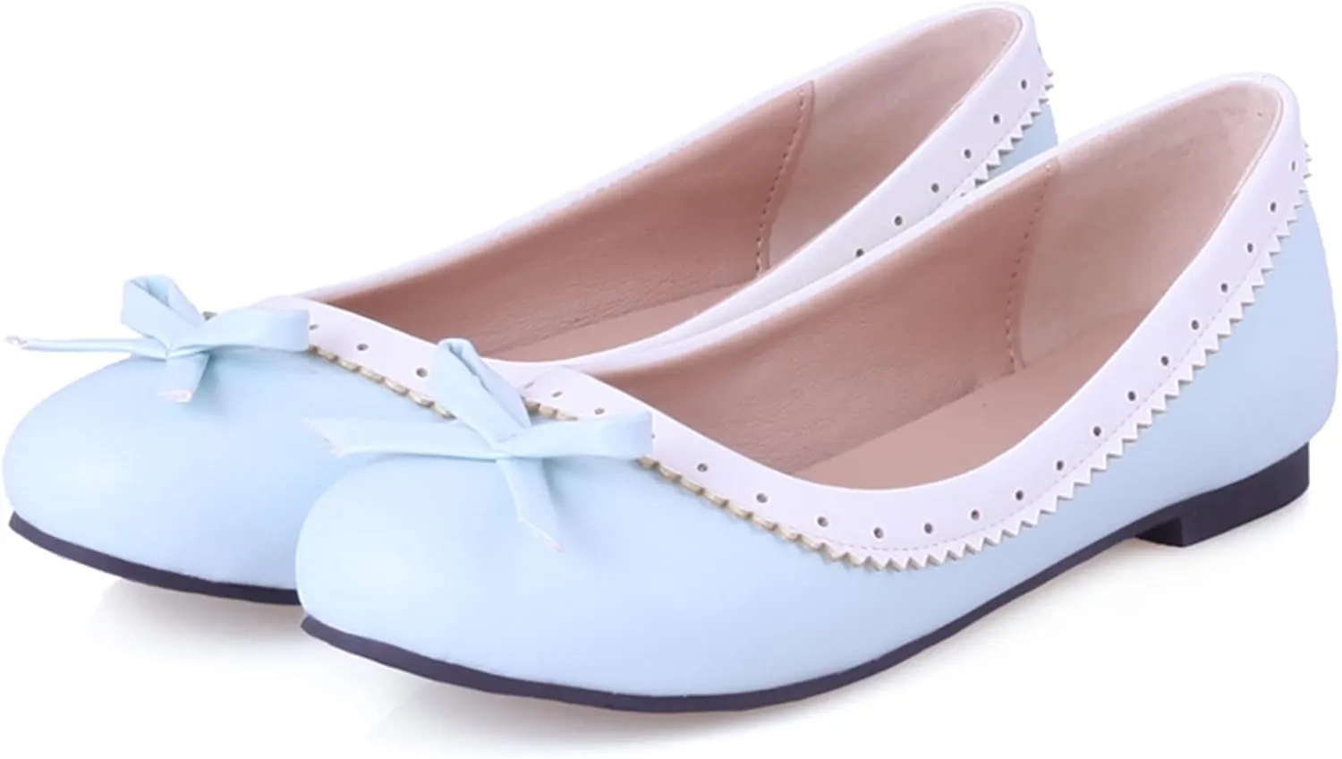 Gicoiz Women Round Toe Flats Slip On Bowtie Ballet Flats
