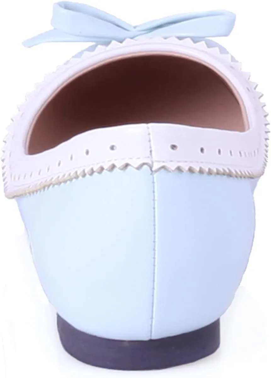 Gicoiz Women Round Toe Flats Slip On Bowtie Ballet Flats