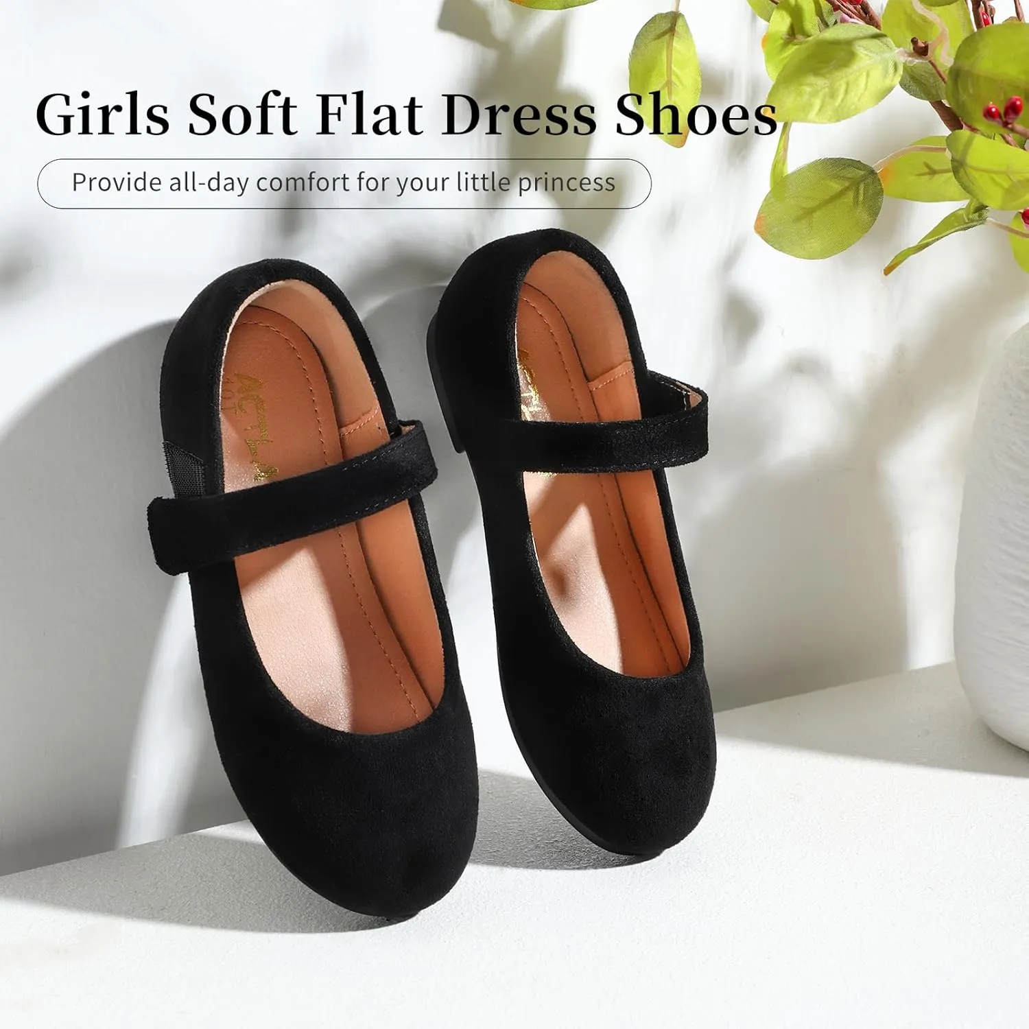 Girls Mary Jane Dress Shoes Toddler Flower Girls Kids Casual Slip on Ballet Flats School Wedding Party Church Girls Shoes