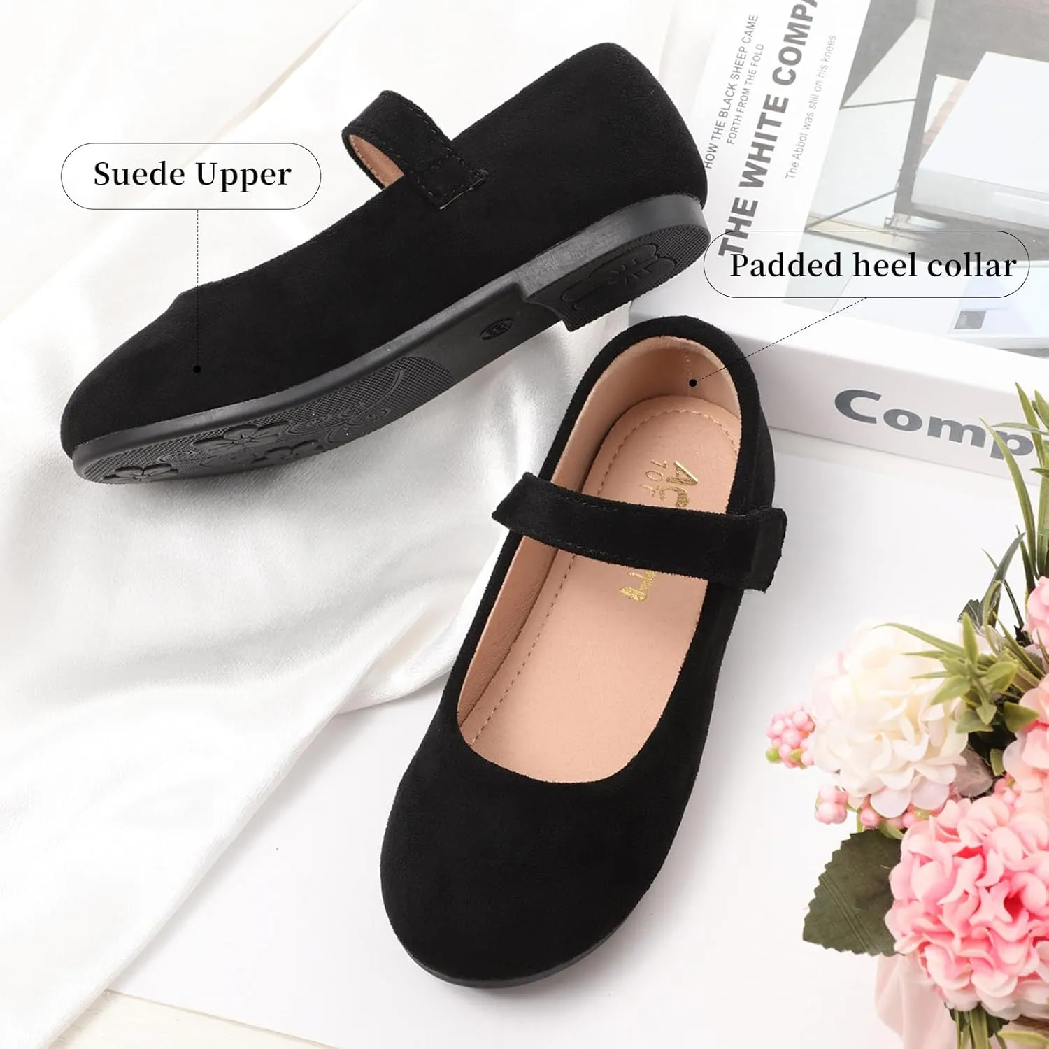 Girls Mary Jane Dress Shoes Toddler Flower Girls Kids Casual Slip on Ballet Flats School Wedding Party Church Girls Shoes