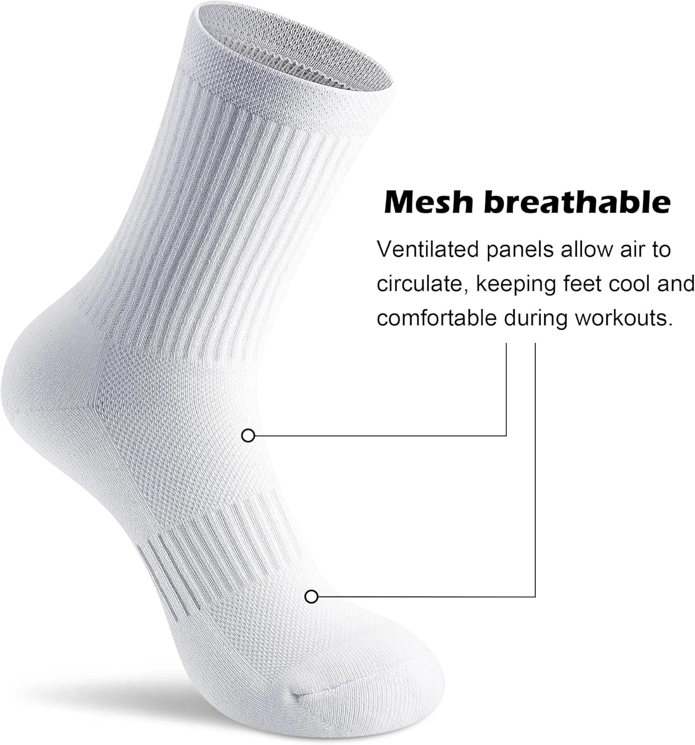 Gonii Crew Socks Women Running Hiking Thick Cushiones Athletic Socks 5-6 Pairs