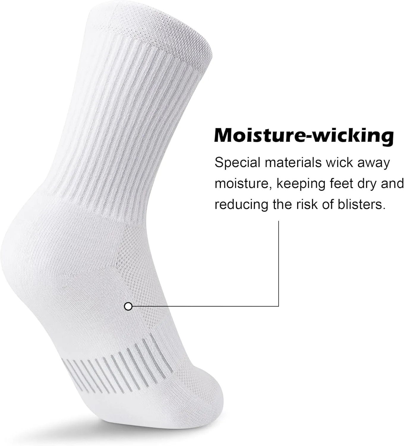 Gonii Crew Socks Women Running Hiking Thick Cushiones Athletic Socks 5-6 Pairs
