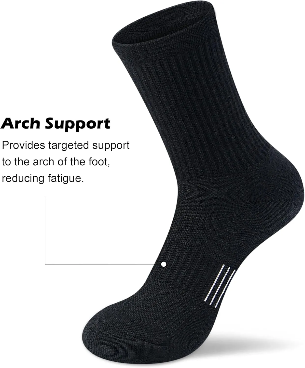 Gonii Crew Socks Women Running Hiking Thick Cushiones Athletic Socks 5-6 Pairs