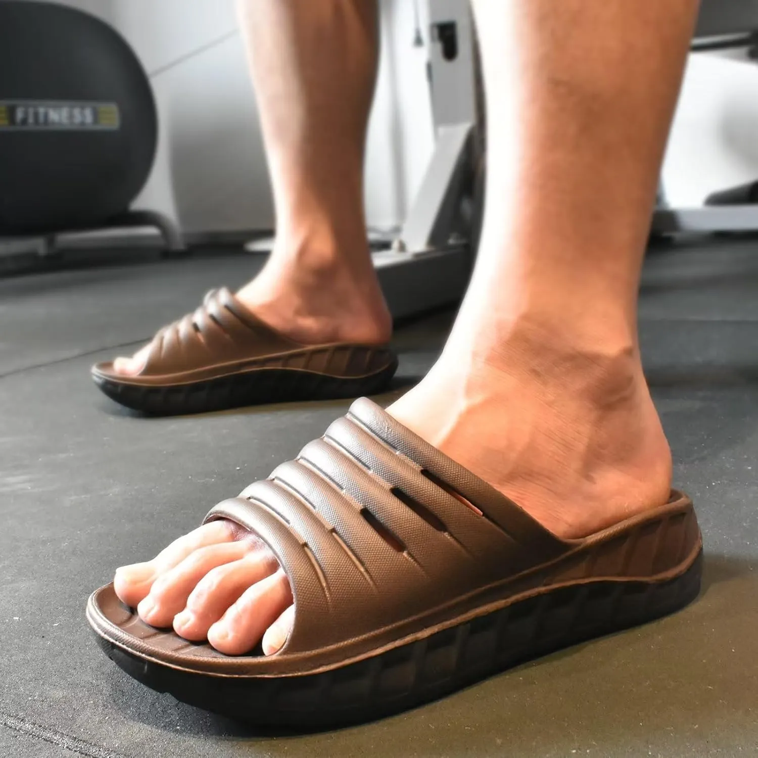 GPOS Mens Sport Recovery Sandals Plantar Fasciitis Thick Cushion Slides Sandals Lightweight Comfort Orthotic Slippers