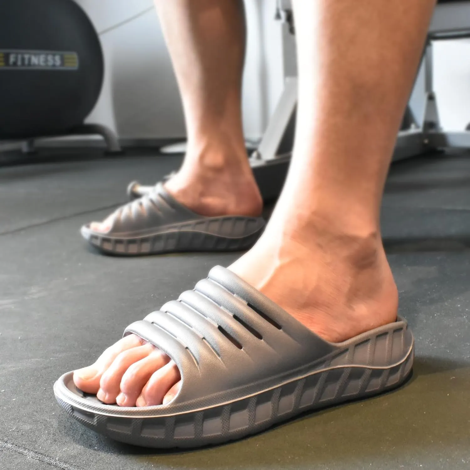 GPOS Mens Sport Recovery Sandals Plantar Fasciitis Thick Cushion Slides Sandals Lightweight Comfort Orthotic Slippers