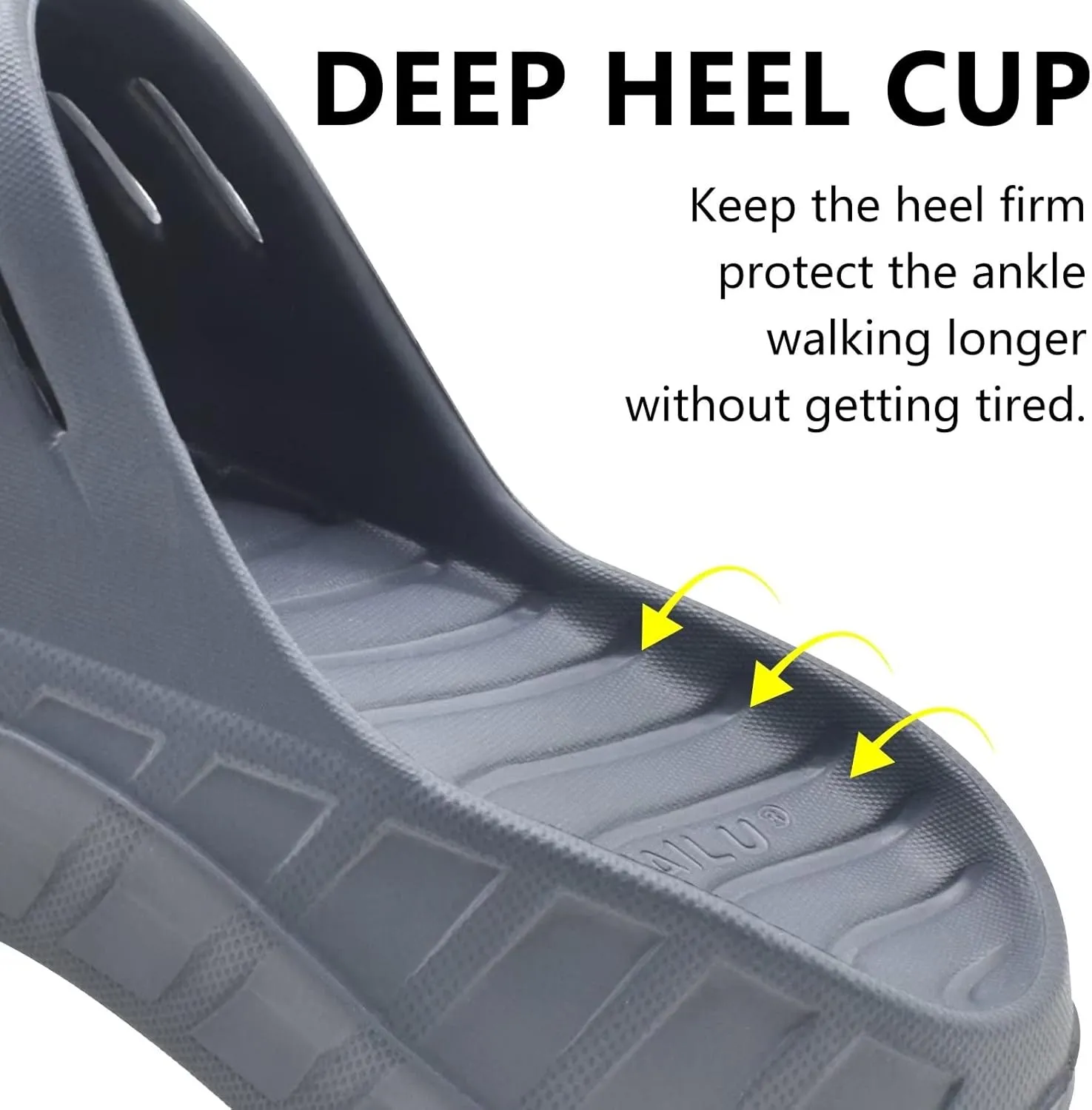 GPOS Mens Sport Recovery Sandals Plantar Fasciitis Thick Cushion Slides Sandals Lightweight Comfort Orthotic Slippers