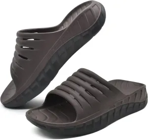 GPOS Mens Sport Recovery Sandals Plantar Fasciitis Thick Cushion Slides Sandals Lightweight Comfort Orthotic Slippers