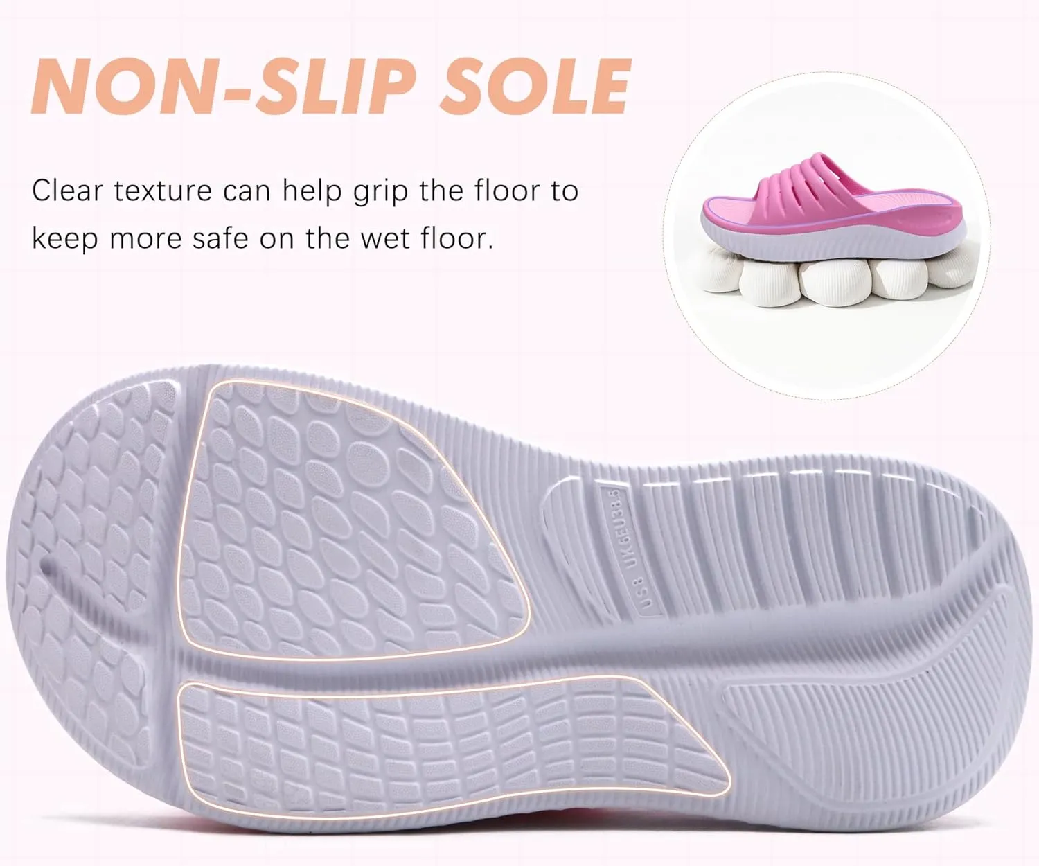 GPOS Womens Recovery Slides Sandals with Orthotic Plantar Fasciitis Relief Comfortable Athletic ladies Sandals with Thick Cushion Sole for Indoor Outdoor