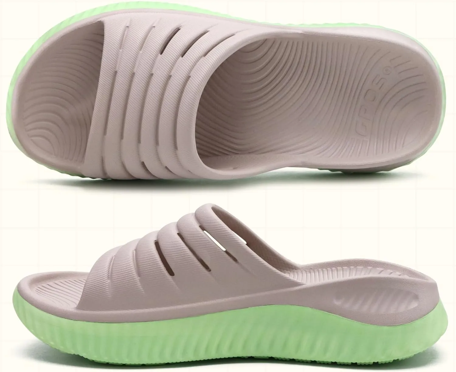 GPOS Womens Recovery Slides Sandals with Orthotic Plantar Fasciitis Relief Comfortable Athletic ladies Sandals with Thick Cushion Sole for Indoor Outdoor
