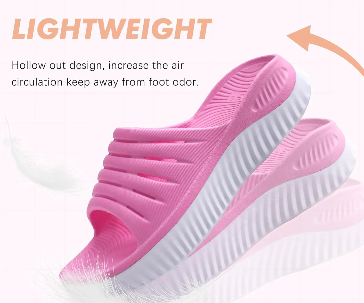 GPOS Womens Recovery Slides Sandals with Orthotic Plantar Fasciitis Relief Comfortable Athletic ladies Sandals with Thick Cushion Sole for Indoor Outdoor