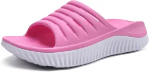 GPOS Womens Recovery Slides Sandals with Orthotic Plantar Fasciitis Relief Comfortable Athletic ladies Sandals with Thick Cushion Sole for Indoor Outdoor