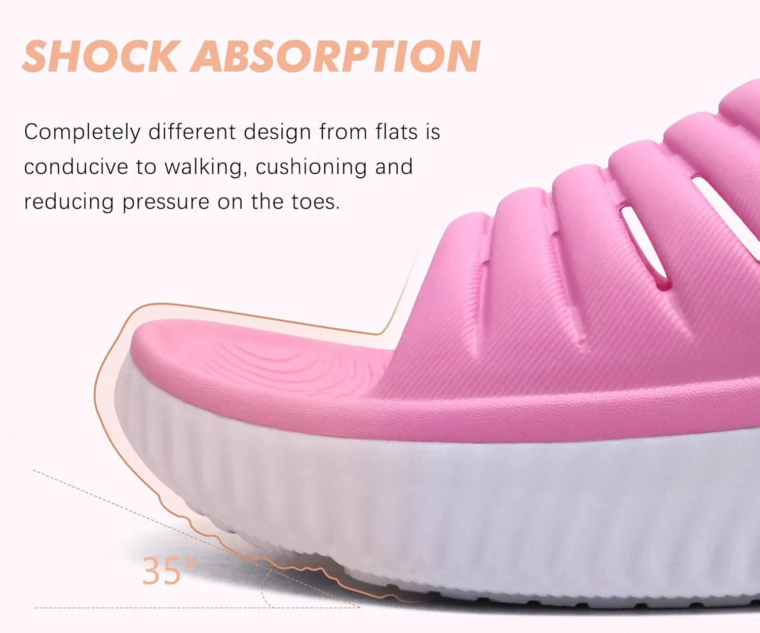 GPOS Womens Recovery Slides Sandals with Orthotic Plantar Fasciitis Relief Comfortable Athletic ladies Sandals with Thick Cushion Sole for Indoor Outdoor