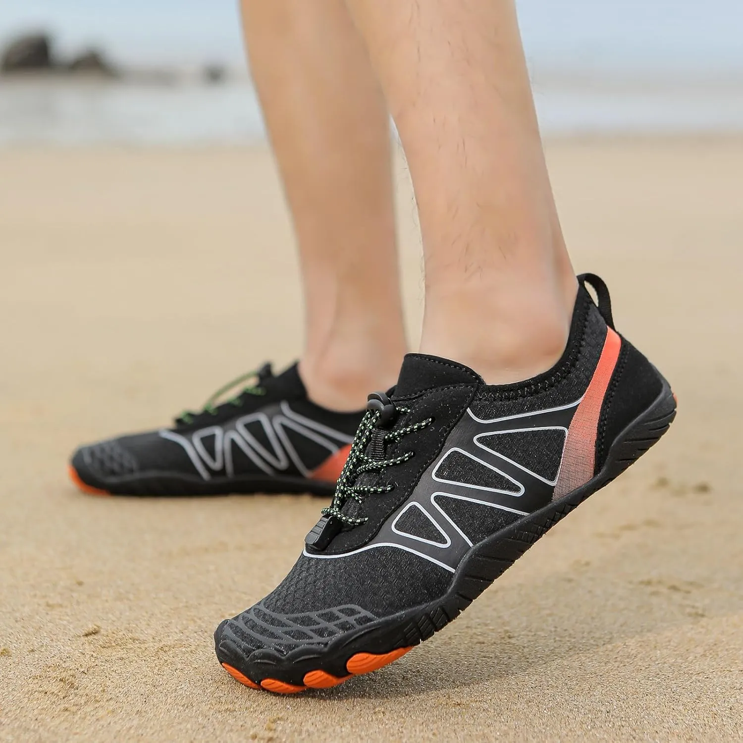 Grounding Shoes for Women Summer Quick Dry Non-Slip Athletic Hiking Shoes Round Toe Barefoot Footwear Beach Pool Aqua Surf Swim Outdoor Casual Walking Shoe Sneaker