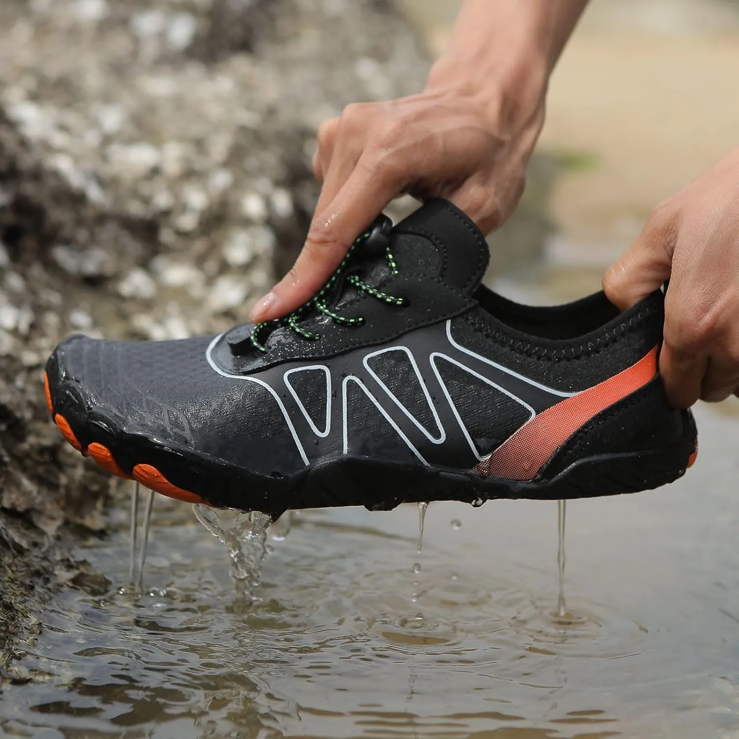 Grounding Shoes for Women Summer Quick Dry Non-Slip Athletic Hiking Shoes Round Toe Barefoot Footwear Beach Pool Aqua Surf Swim Outdoor Casual Walking Shoe Sneaker
