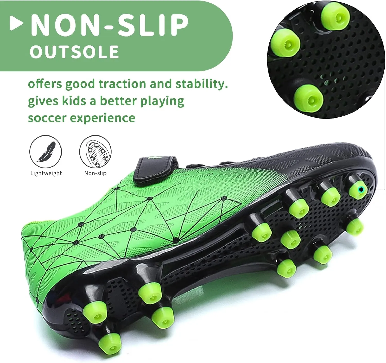 Hanani Boys Soccer Cleats Kids Girls FG/AG Soccer Athletics Sport Shoes Training Shoes Running Shoes Teenager Indoor Outdoor Football Shoes Sneakers for Unisex