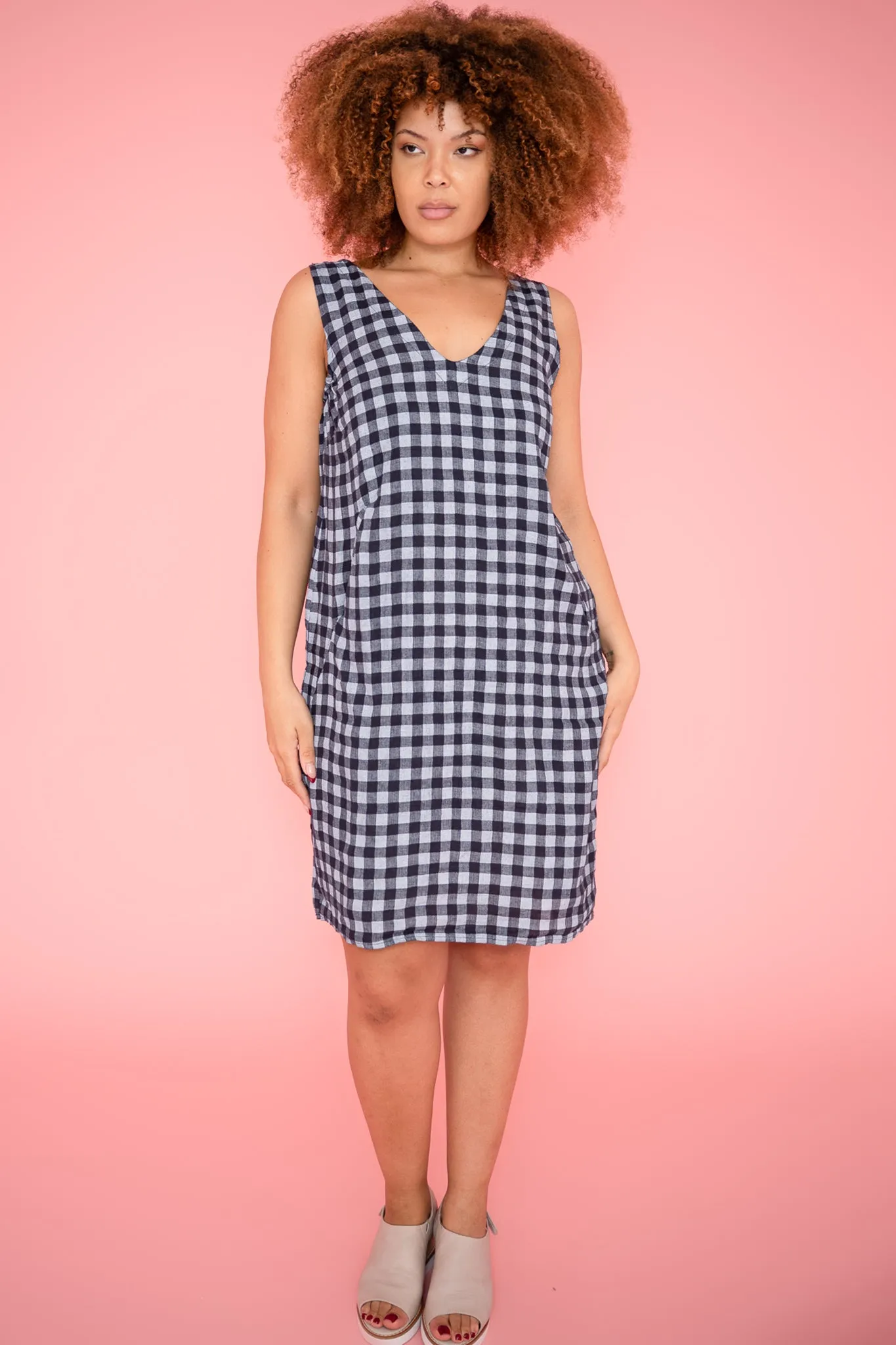 Harper Gingham Dress | Navy