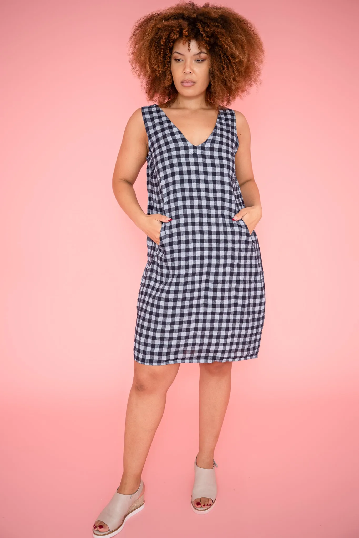 Harper Gingham Dress | Navy