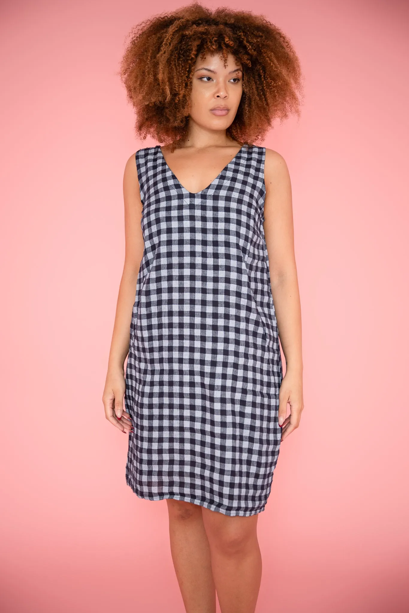 Harper Gingham Dress | Navy