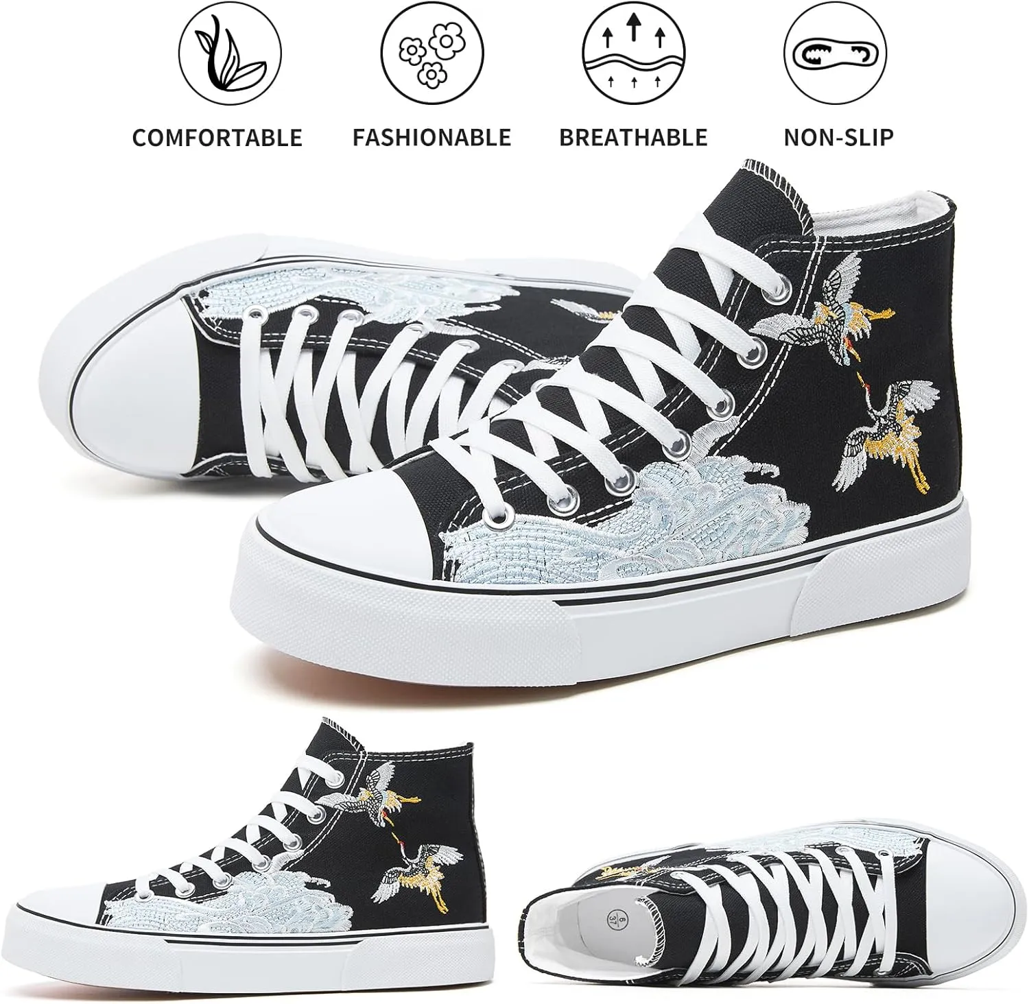 hash bubbie Unisex Fashion High top Sneakers Womens Classic High Tops Canvas Shoes Casual Tennis Shoes for Men