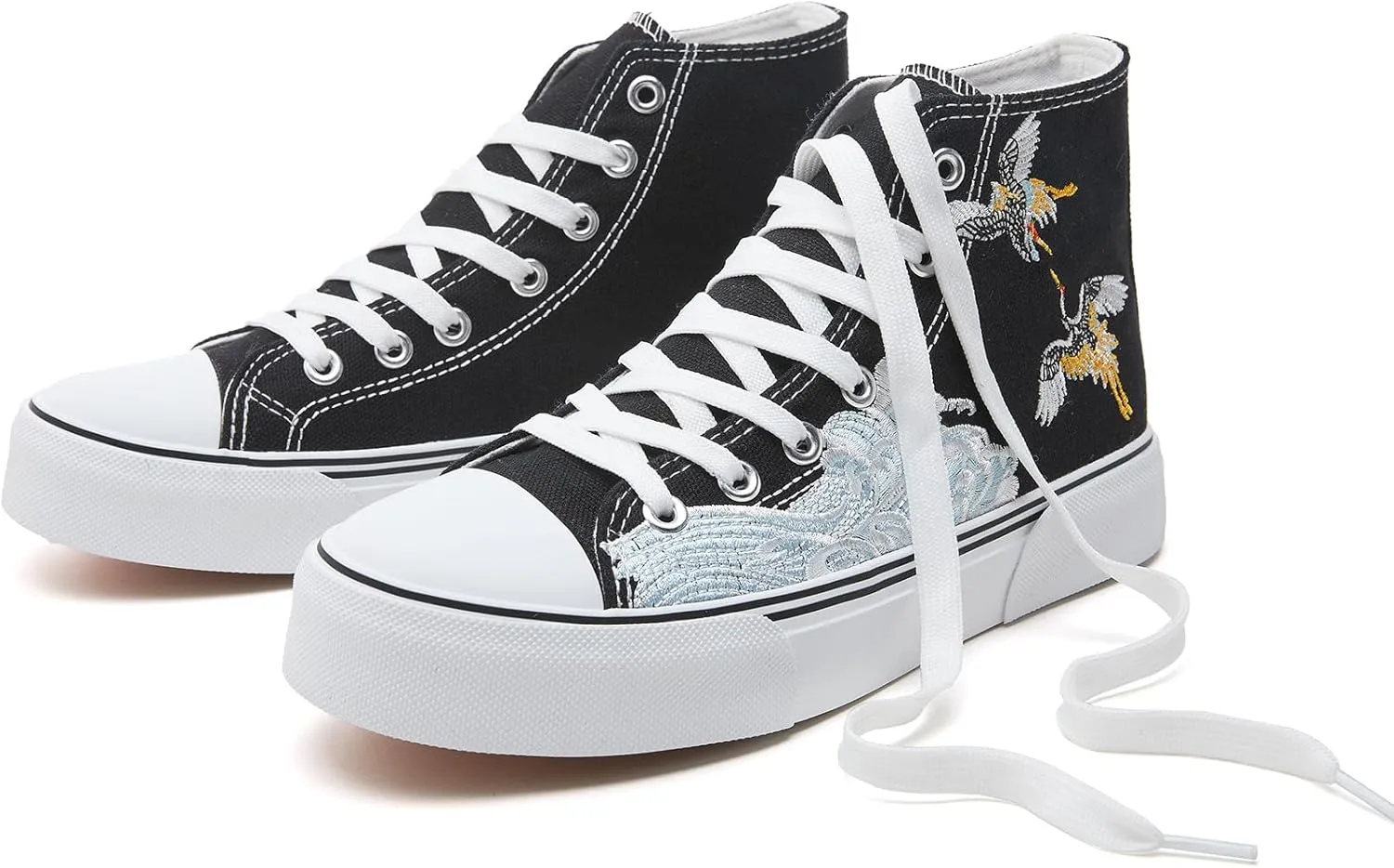 hash bubbie Unisex Fashion High top Sneakers Womens Classic High Tops Canvas Shoes Casual Tennis Shoes for Men