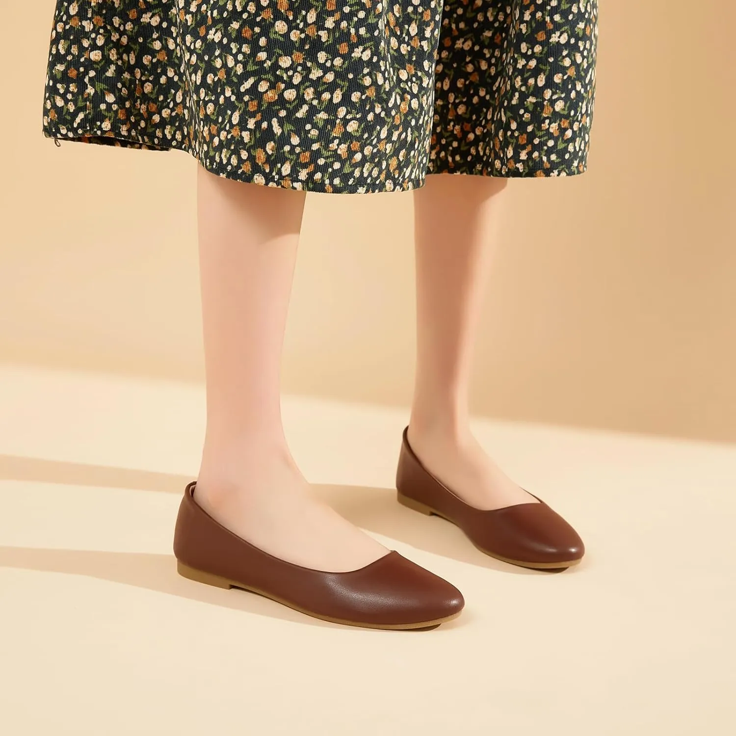 Hash Bubbie Women's Flats Shoes Ballet Flats Dress Shoes Comfortable PU Leather Slip on Shoes for Women