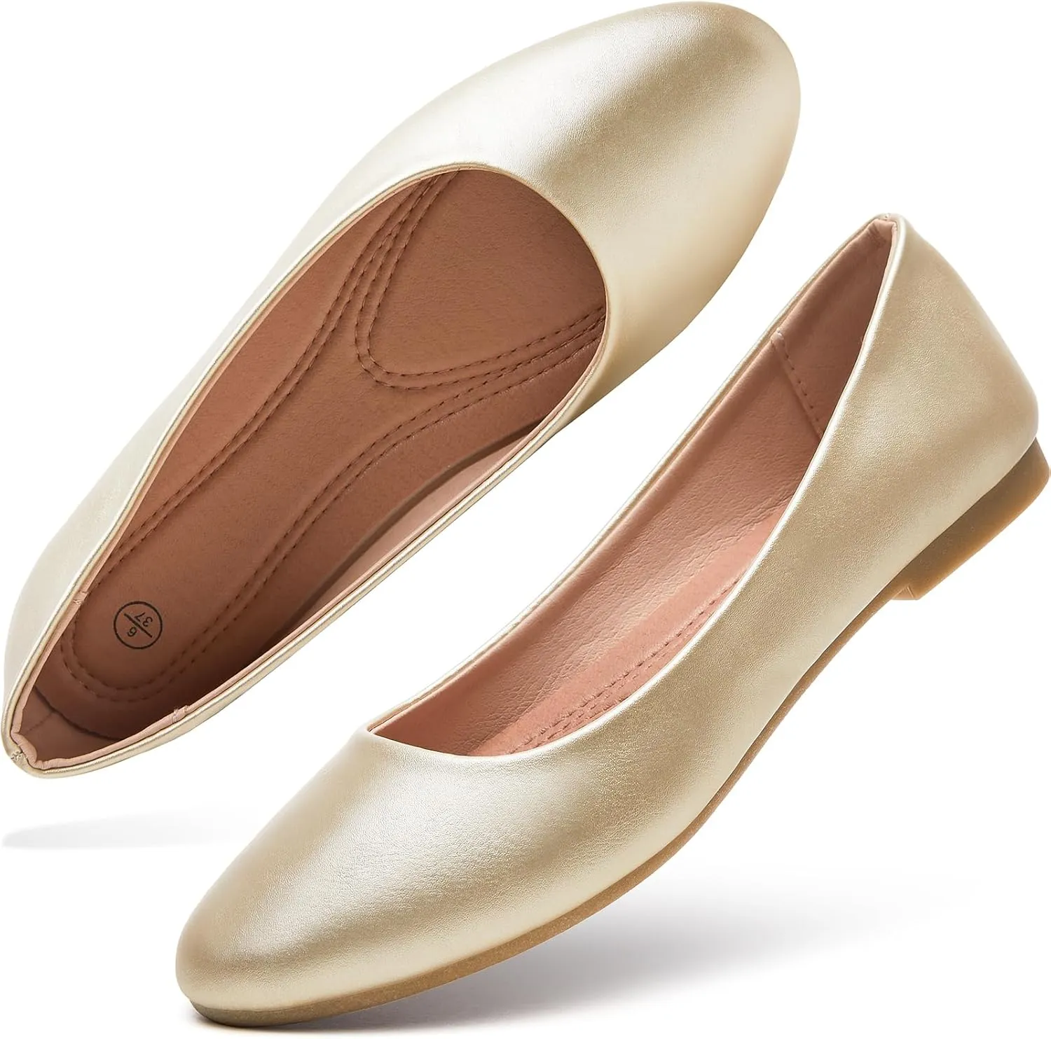 Hash Bubbie Women's Flats Shoes Ballet Flats Dress Shoes Comfortable PU Leather Slip on Shoes for Women