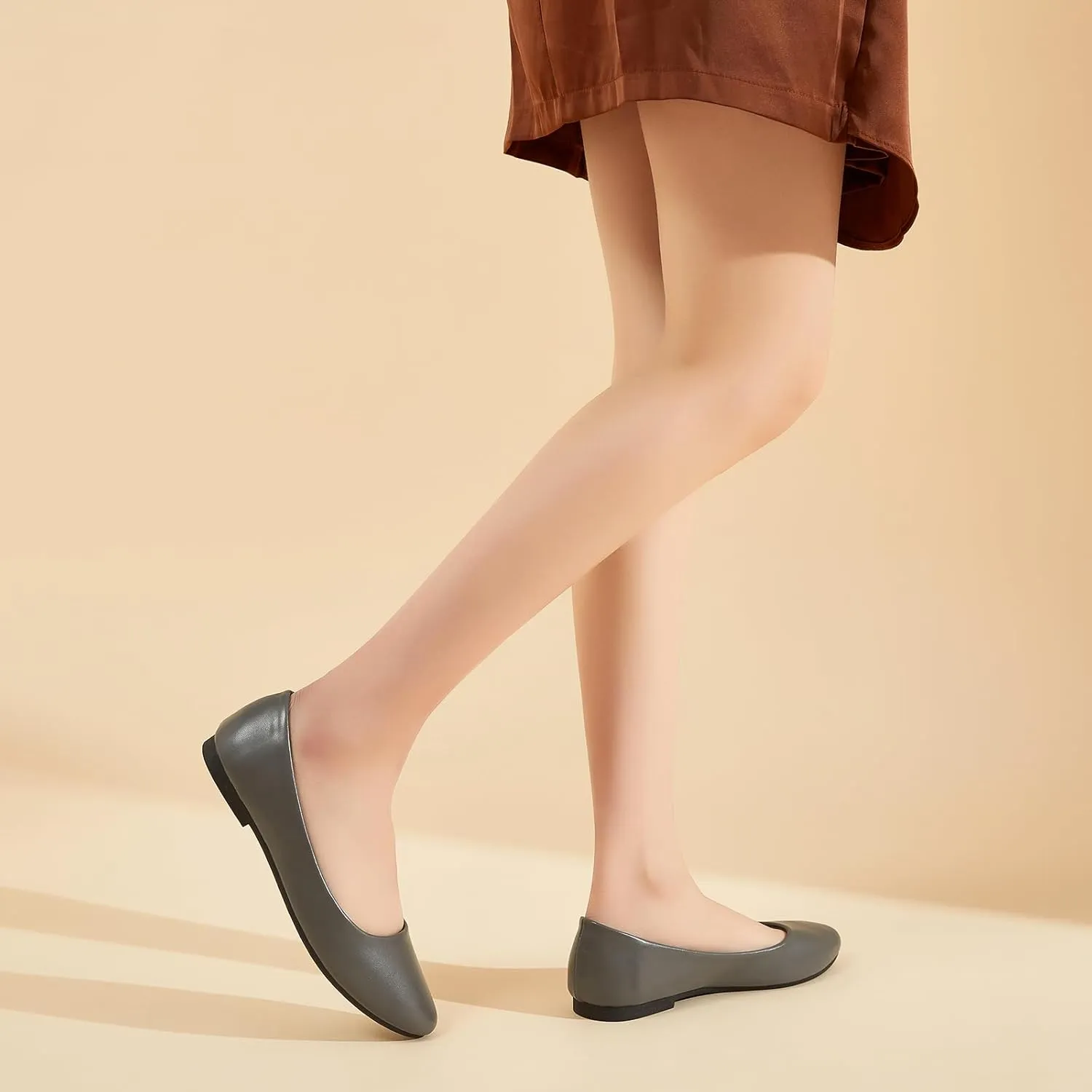 Hash Bubbie Women's Flats Shoes Ballet Flats Dress Shoes Comfortable PU Leather Slip on Shoes for Women