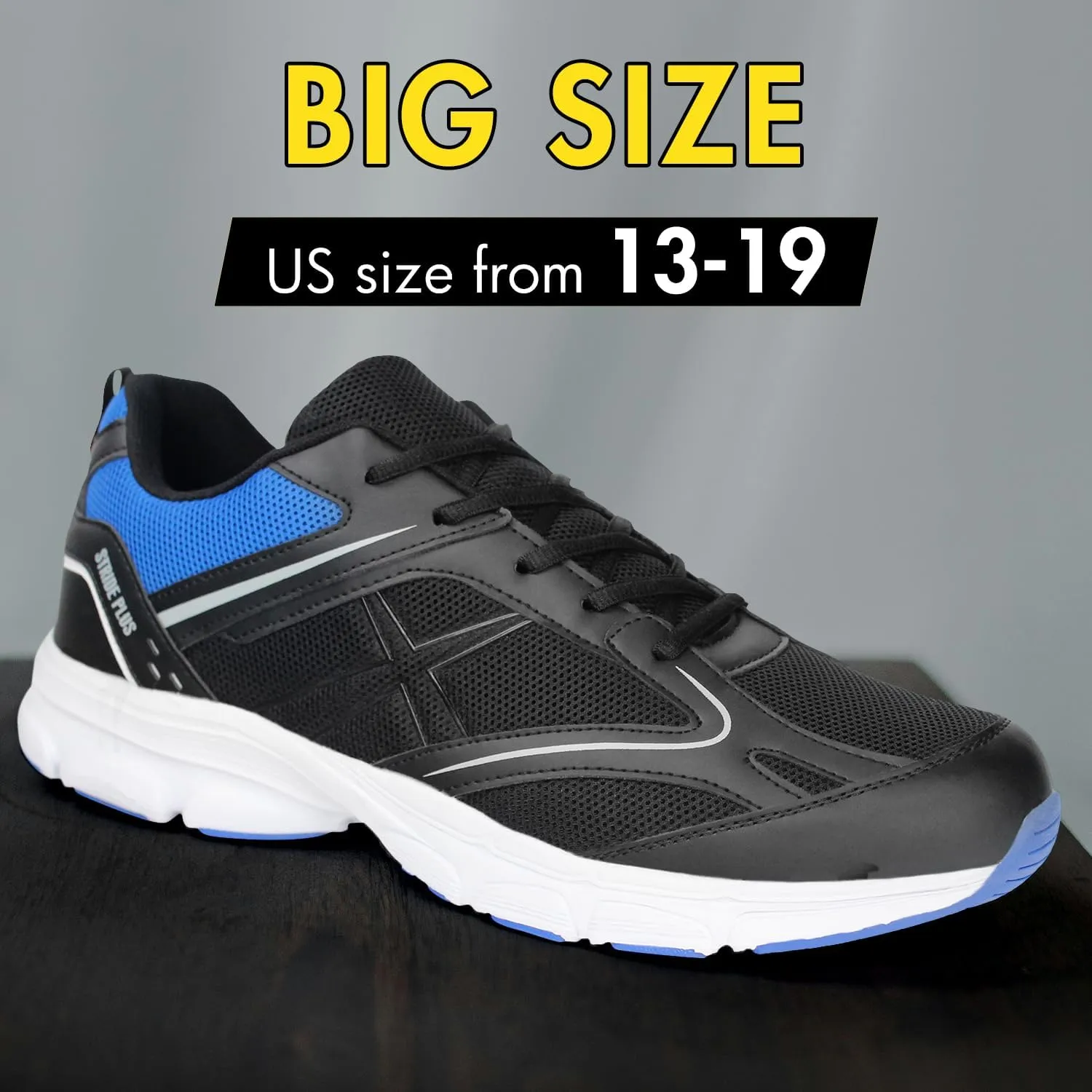 Hawkwell Men's Big Size Plus Size Casual Lightweight Walking Sneakers Sports Shoes US Size 13 14 15 16 17 18 19