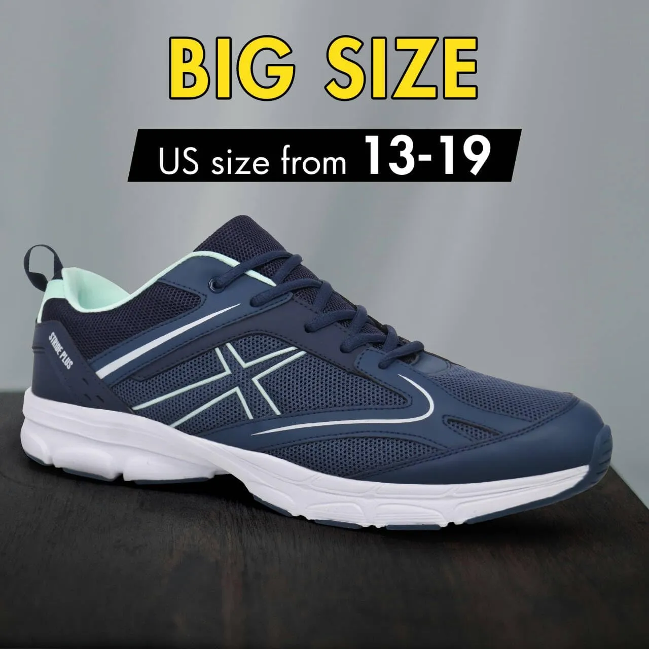 Hawkwell Men's Big Size Plus Size Casual Lightweight Walking Sneakers Sports Shoes US Size 13 14 15 16 17 18 19