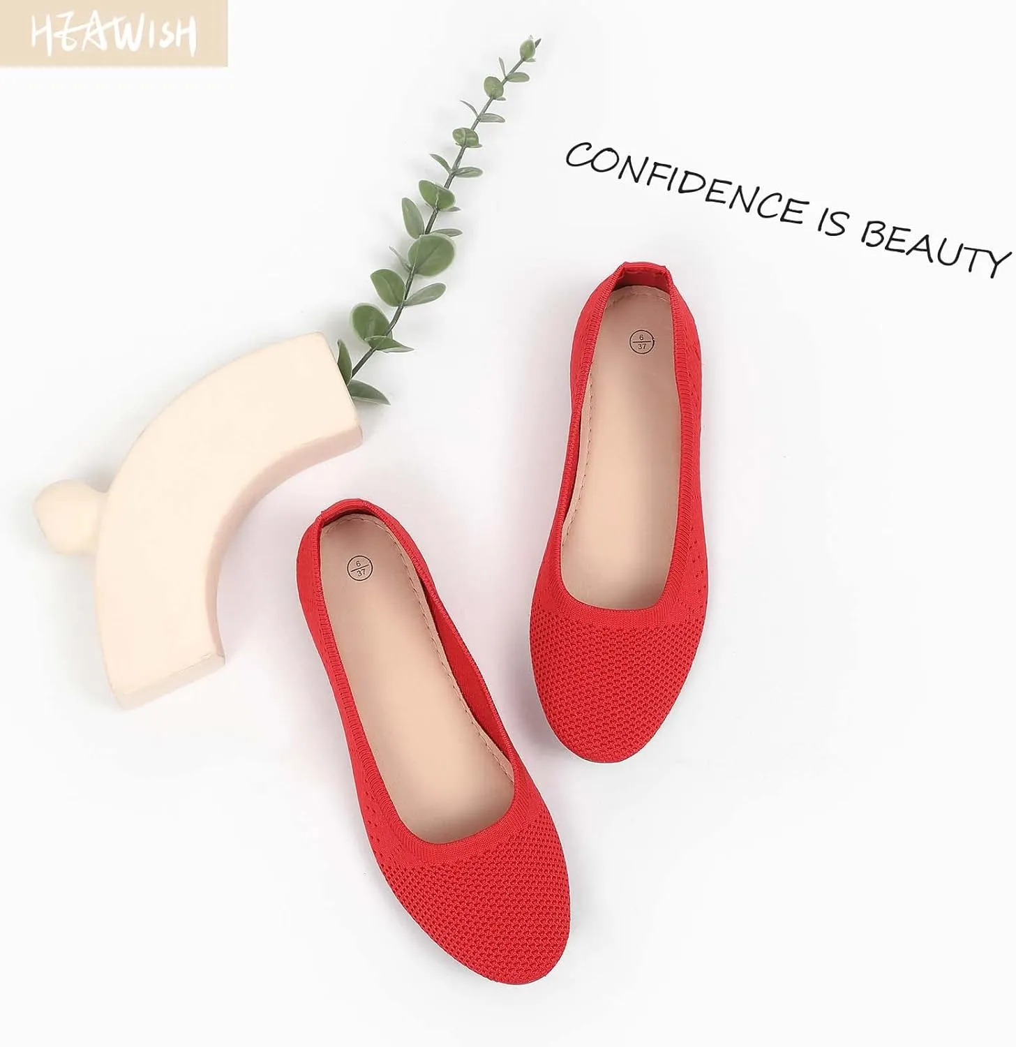 HEAWISH Comfortable Round Toe Flats Shoes Women, Slip On Ballet Flats for Women, Casual Women's Flats for Walking