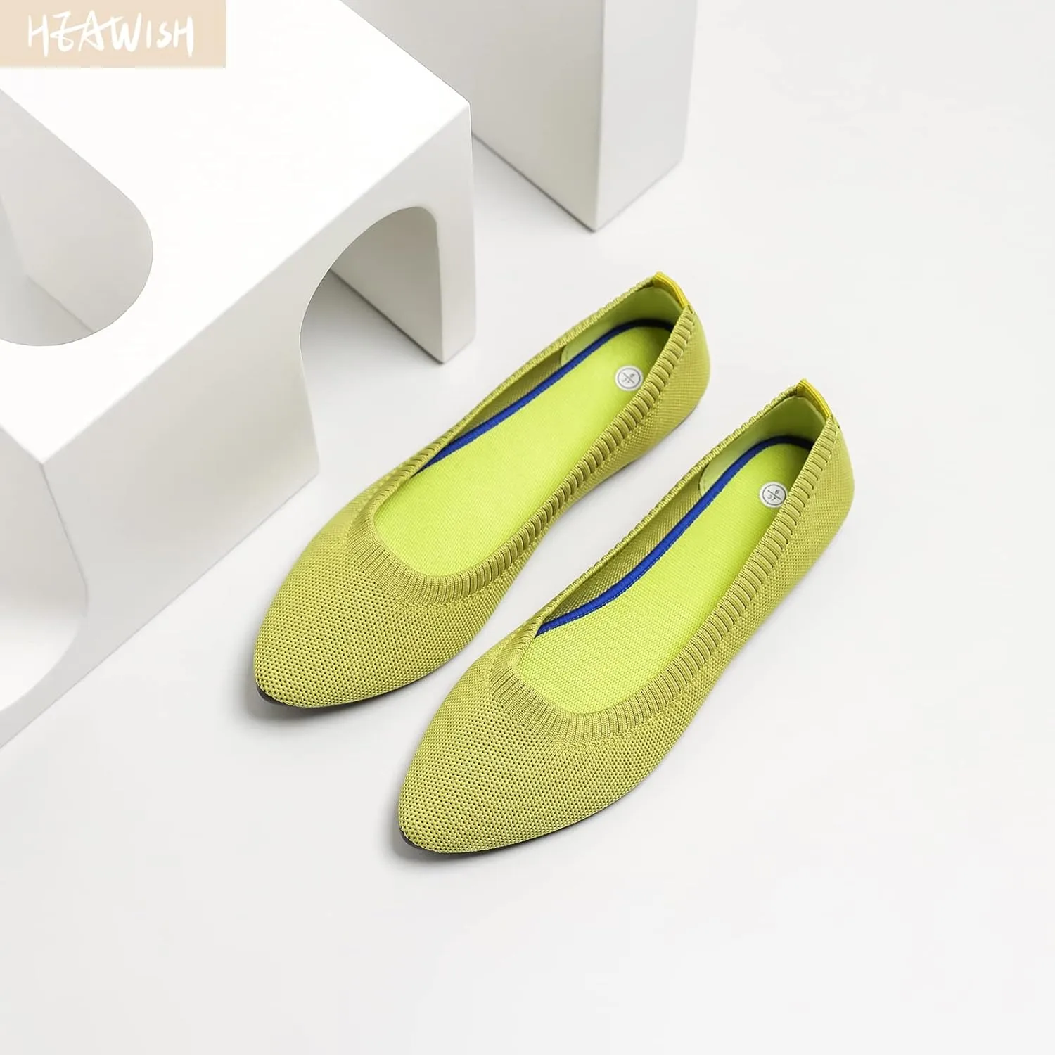 HEAWISH Women’s Ballet Flat Flats Shoes Comfortable Mesh Pointed Toe Slip On Dress Shoes