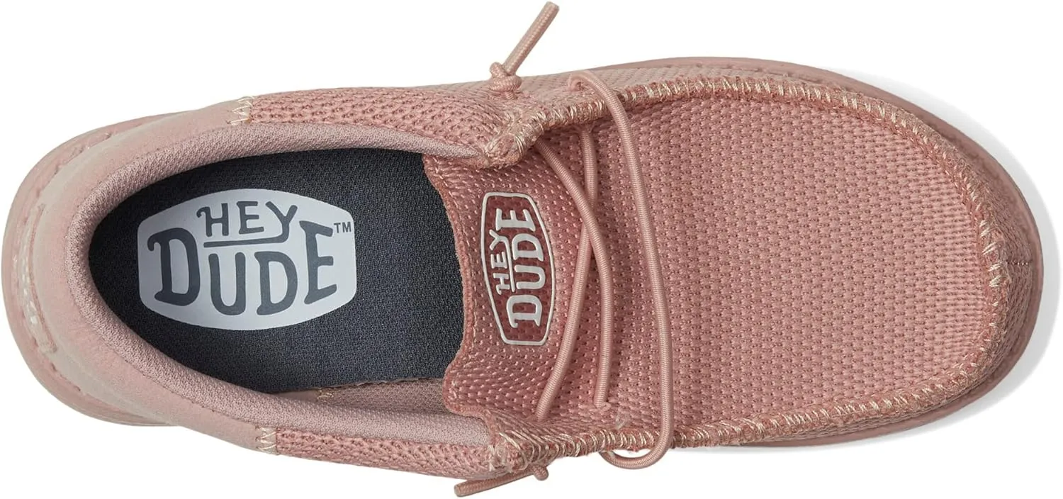 Hey Dude Girl's Wendy Youth Linen Grey Multiple | Girl’s Shoes | Girl’s Lace Up Loafers | Comfortable & Light-Weight