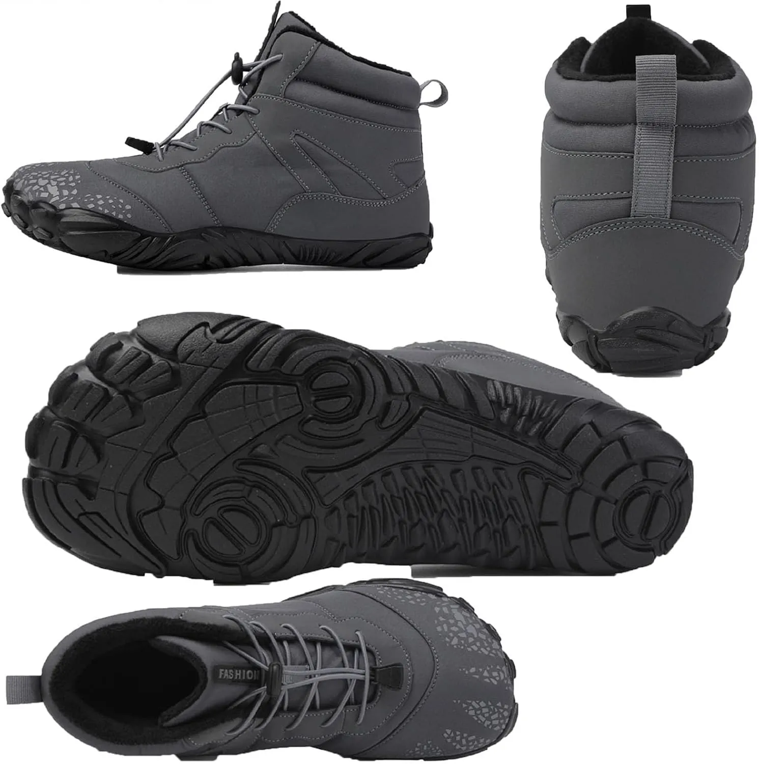 Hike Barefoot Footwear Womens Men, Winter Anti-Slip Ankle Boots Zero Drop Sole Trail Running Sneakers Wide Toe Box