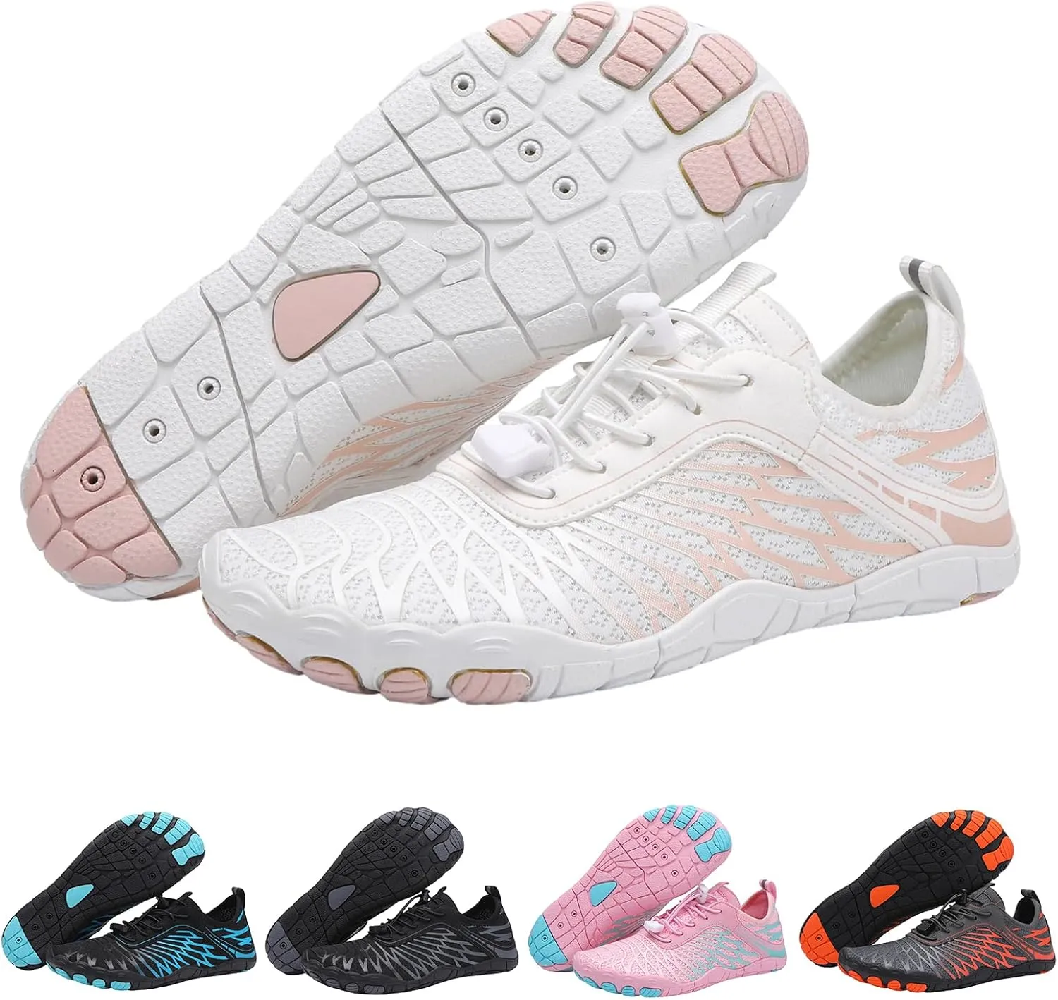 Hike Barefoot Shoes for Women Men Waterproof Trail Running Healthy & Non-Slip Barefoot Shoes Beach Pool Aqua Swim Surf Hiking Walking Footwear with Wide Toe Box