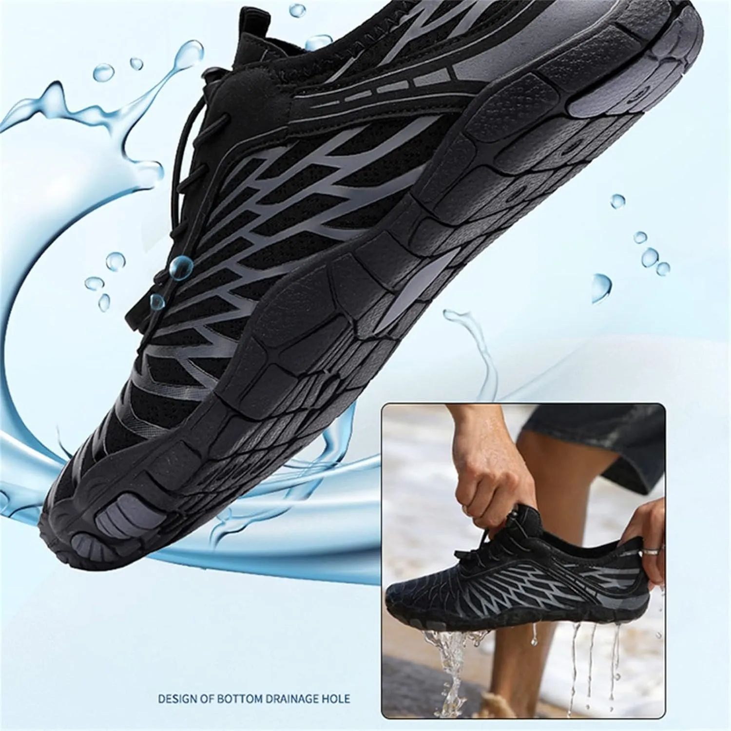 Hike Barefoot Shoes for Women Men Waterproof Trail Running Healthy & Non-Slip Barefoot Shoes Beach Pool Aqua Swim Surf Hiking Walking Footwear with Wide Toe Box